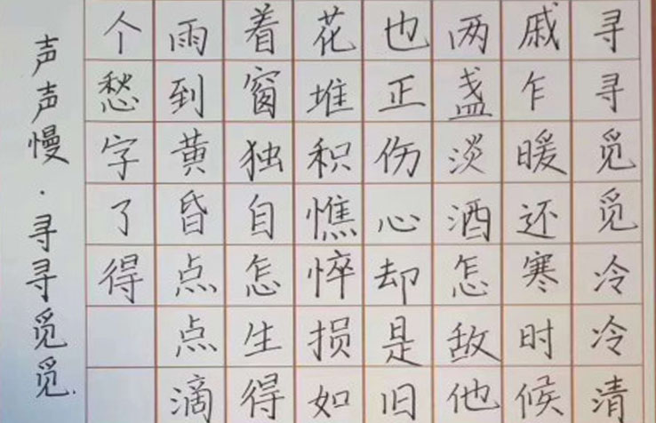 鋒格練字少兒硬筆書法作品欣賞