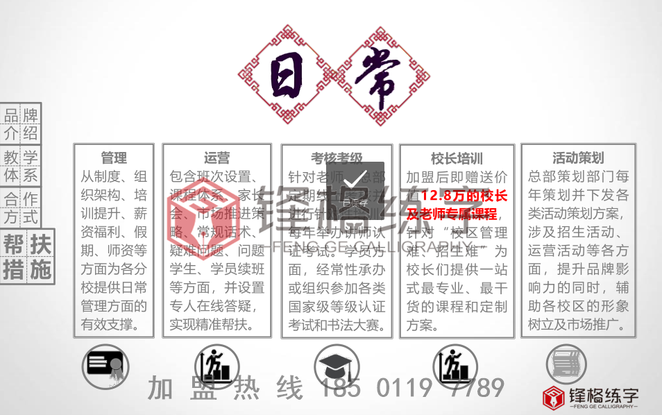 練字加盟扶持